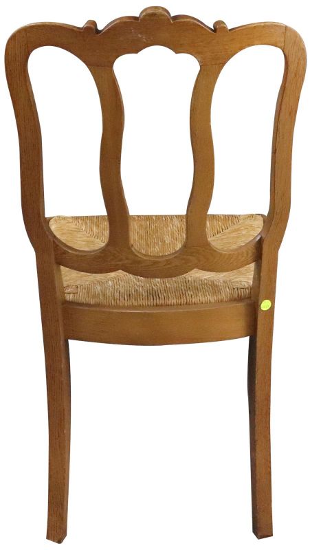 Dining Chairs Louis XV Rococo Vintage 1950 French Oak Cane Rattan Set 6