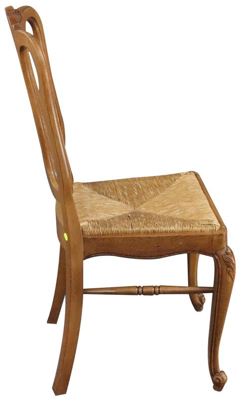 Dining Chairs Louis XV Rococo Vintage 1950 French Oak Cane Rattan Set 6
