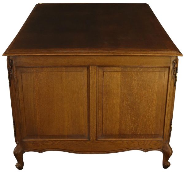 Desk and Chair Louis XV Rococo Vintage 1950 Oak Wood Office