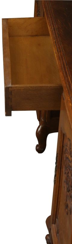 Desk and Chair Louis XV Rococo Vintage 1950 Oak Wood Office