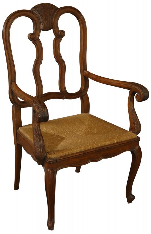 Desk and Chair Louis XV Rococo Vintage 1950 Oak Wood Office