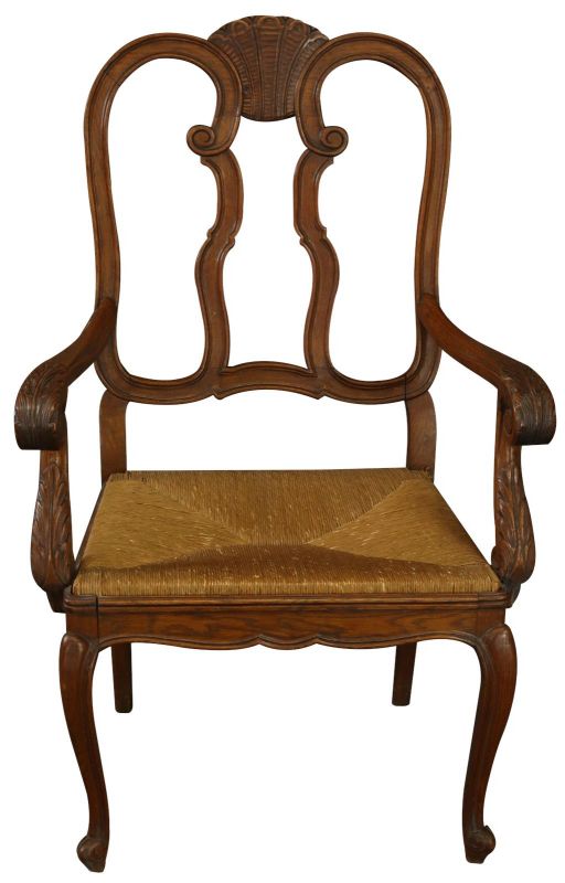 Desk and Chair Louis XV Rococo Vintage 1950 Oak Wood Office
