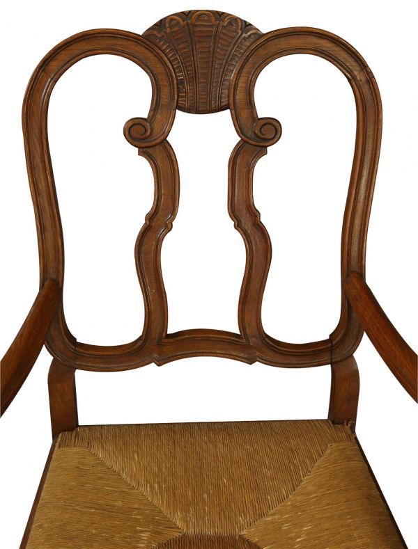 Desk and Chair Louis XV Rococo Vintage 1950 Oak Wood Office
