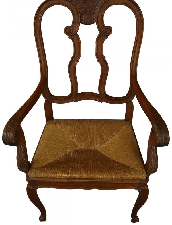 Desk and Chair Louis XV Rococo Vintage 1950 Oak Wood Office