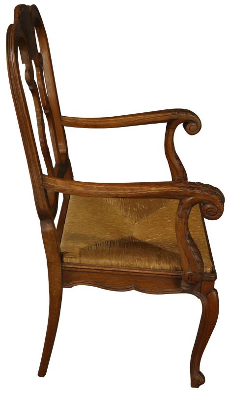 Desk and Chair Louis XV Rococo Vintage 1950 Oak Wood Office