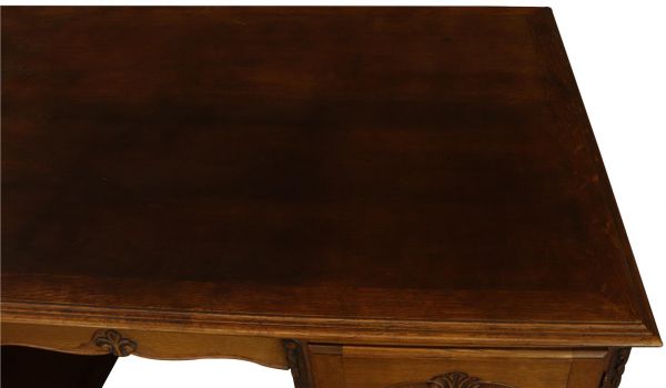 Desk and Chair Louis XV Rococo Vintage 1950 Oak Wood Office