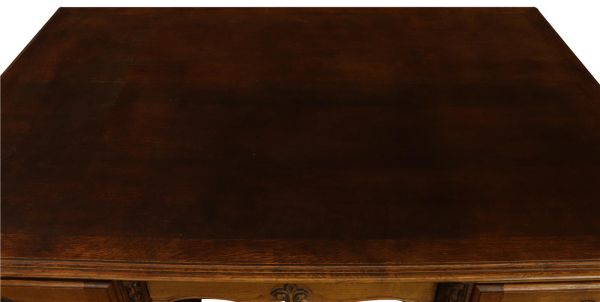 Desk and Chair Louis XV Rococo Vintage 1950 Oak Wood Office