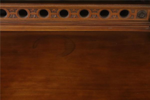 Buffet Louis XVI Antique French Walnut 1900 Glass Doors Pretty Carvings