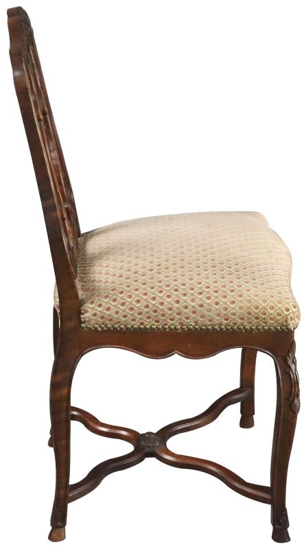 Dining Chairs Louis XV Rococo Sage Mauve Upholstery Antique French Walnut Set 8