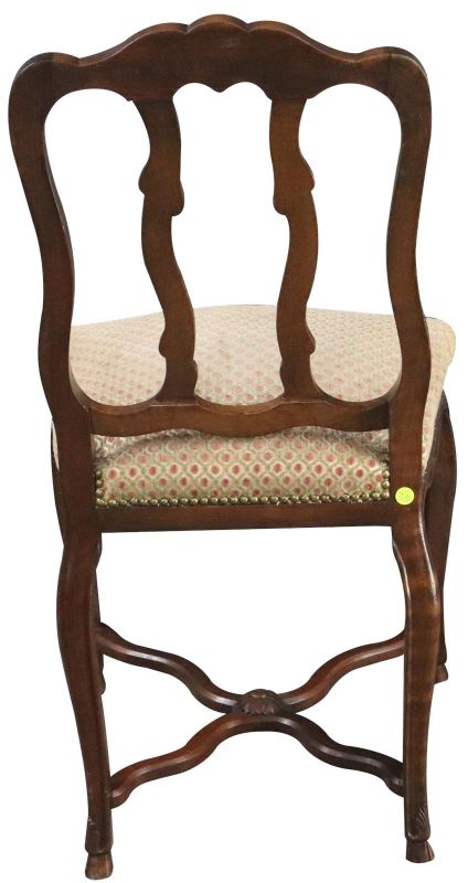Dining Chairs Louis XV Rococo Sage Mauve Upholstery Antique French Walnut Set 8
