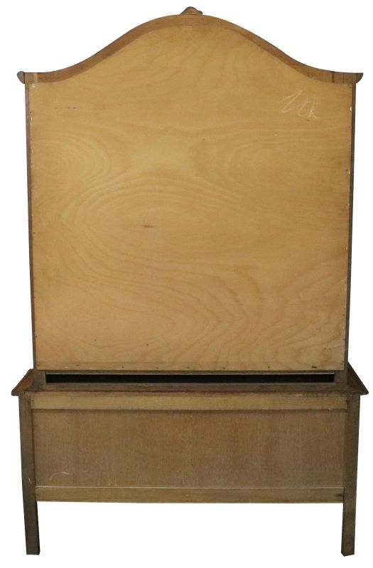 China Cabinet Louis XV Rococo Vintage French 1950 Oak Wood Glass Doors