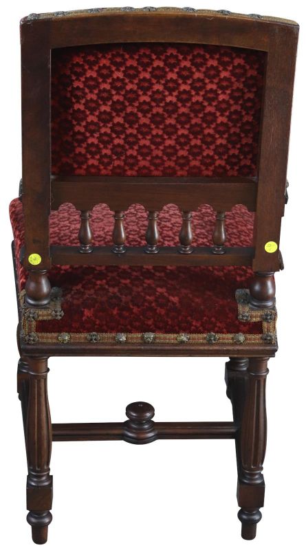Dining Chairs Antique French Renaissance Set 16 Red Upholstery