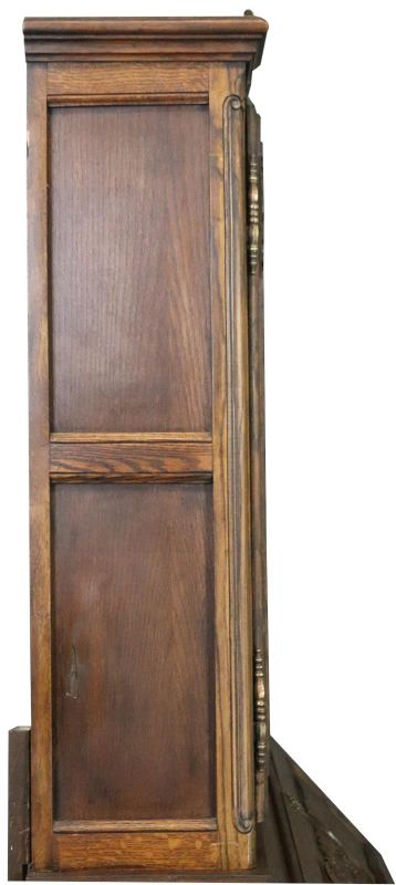 Secretary Bookcase French Country Farmhouse Vintage 1930 Oak Wood Paned Glass