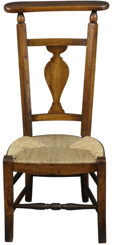 Prayer Chair Religious Rattan Walnut Wood French 1930 Prie-Dieu
