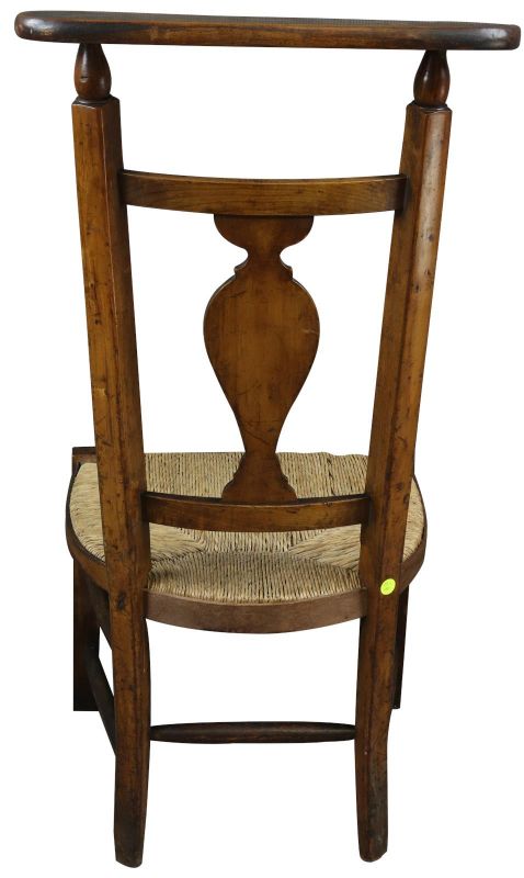 Prayer Chair Religious Rattan Walnut Wood French 1930 Prie-Dieu