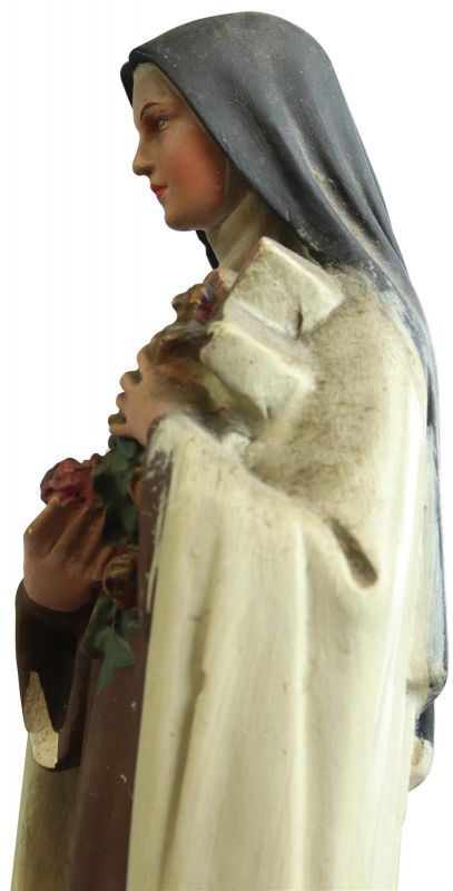 Sculpture Statue Religious St. Therese Saint Chalkware French 1900