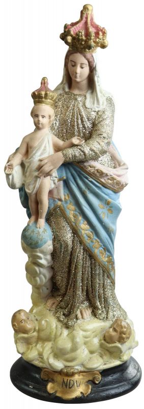 Sculpture Statue Religious Madonna Our Lady of Victory Chalkware 1900 22-149