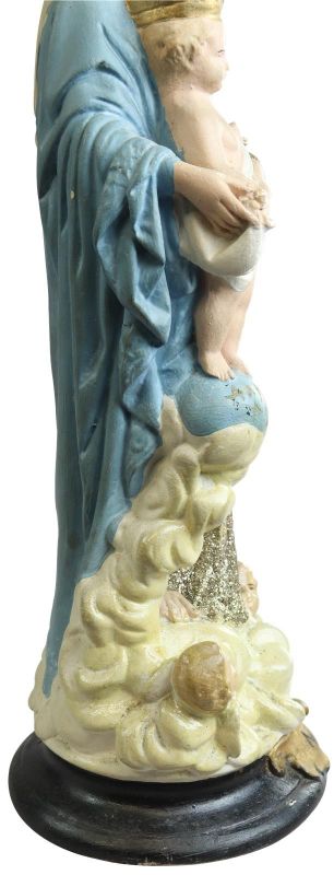 Sculpture Statue Religious Madonna Our Lady of Victory Chalkware 1900 22-149