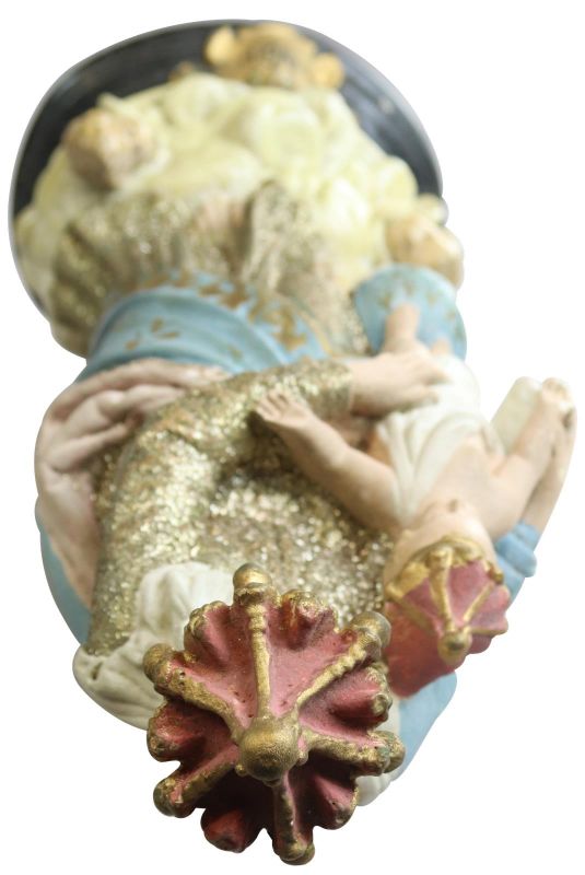 Sculpture Statue Religious Madonna Our Lady of Victory Chalkware 1900 22-149