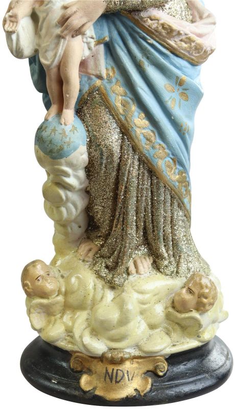 Sculpture Statue Religious Madonna Our Lady of Victory Chalkware 1900 22-149