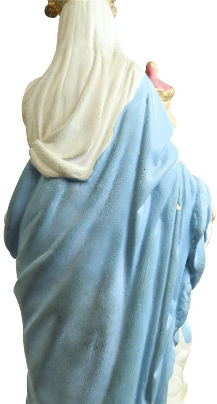 Sculpture Statue Religious Madonna Our Lady of Victory Chalkware 1900 22-149