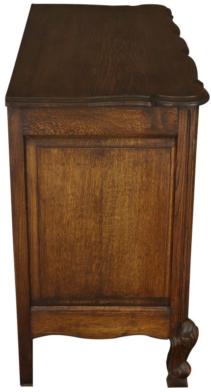 Chest of Drawers Louis XV French Rococo Oak Wood Vintage 1930, 3-Drawer