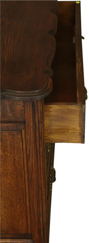 Chest of Drawers Louis XV French Rococo Oak Wood Vintage 1930, 3-Drawer