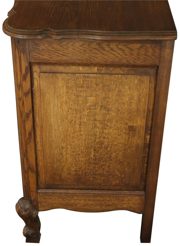 Chest of Drawers Louis XV French Rococo Oak Wood Vintage 1930, 3-Drawer