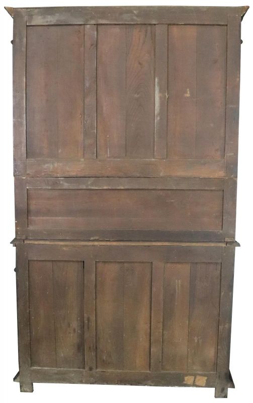 Antique Brittany Buffet French 1900 Chestnut Carved Figures Ship Wheels 5-Door