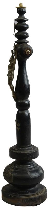 Crucifix Religious Skull Crossbones Jesus Black Wood Silver Metal Standing Cross