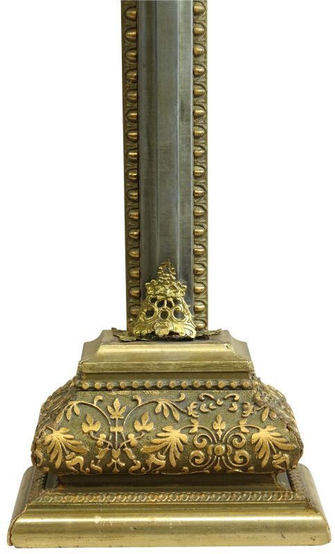 Antique Crucifix Cross Religious Rococo Styling Jesus Gold Black Metal Brass
