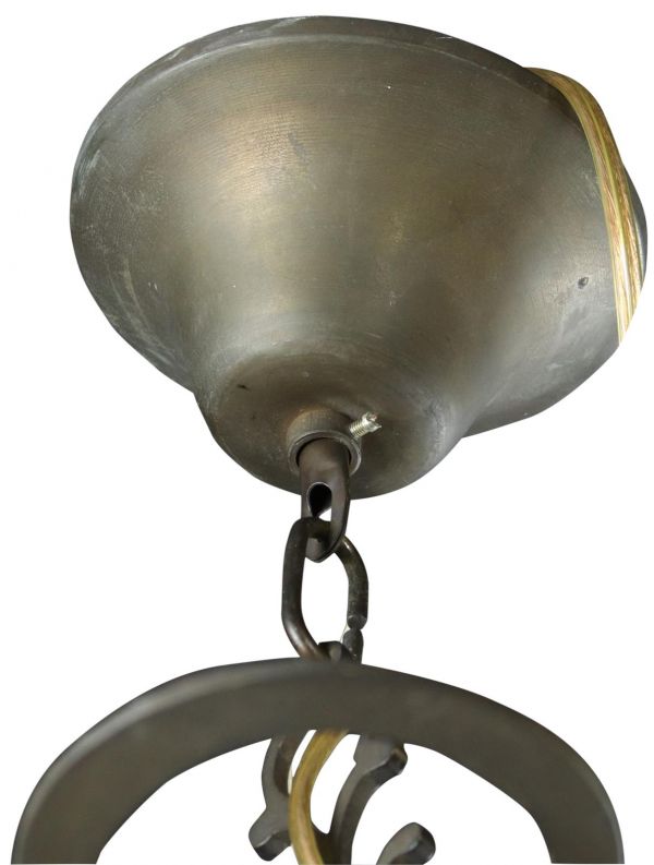 Antique Chandelier Gothic French 8-Light 8-Arm Brass Metal Impressive