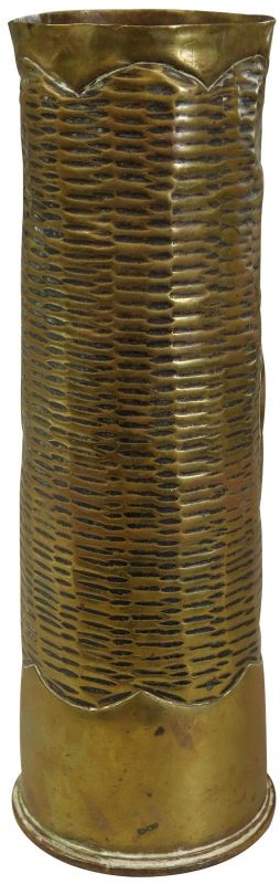 Antique Shell Case Vase Trench Art Militaria Dove In Flight Vive La Paix 1919