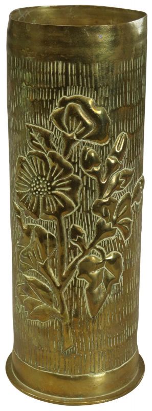 Shell Case Vase Trench Art Militaria Flowers Floral Brass 1917 Hand-Craft 22-211