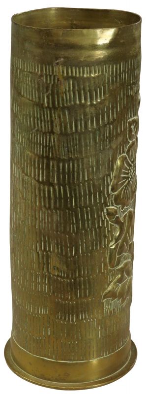 Shell Case Vase Trench Art Militaria Flowers Floral Brass 1917 Hand-Craft 22-211
