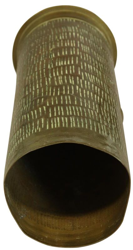 Shell Case Vase Trench Art Militaria Flowers Floral Brass 1917 Hand-Craft 22-211