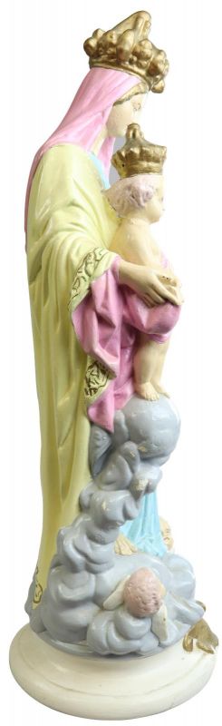 Sculpture Statue Religious Madonna Our Lady of Victory Chalkware French 1900