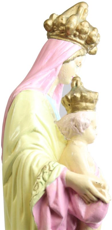 Sculpture Statue Religious Madonna Our Lady of Victory Chalkware French 1900