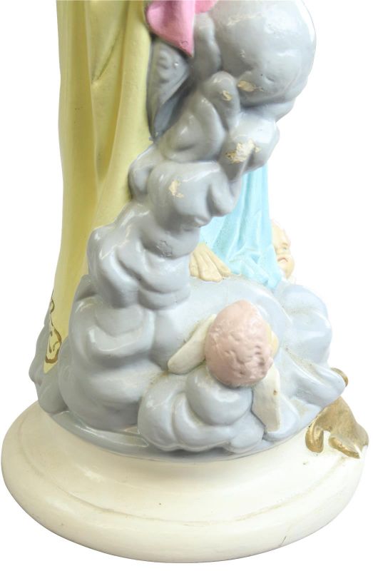 Sculpture Statue Religious Madonna Our Lady of Victory Chalkware French 1900