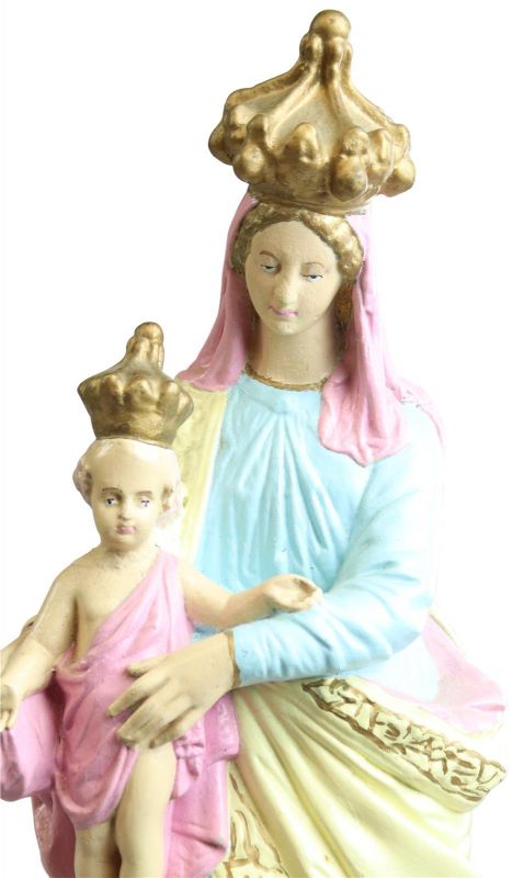 Sculpture Statue Religious Madonna Our Lady of Victory Chalkware French 1900