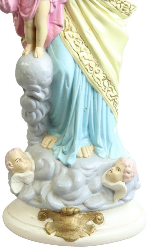 Sculpture Statue Religious Madonna Our Lady of Victory Chalkware French 1900