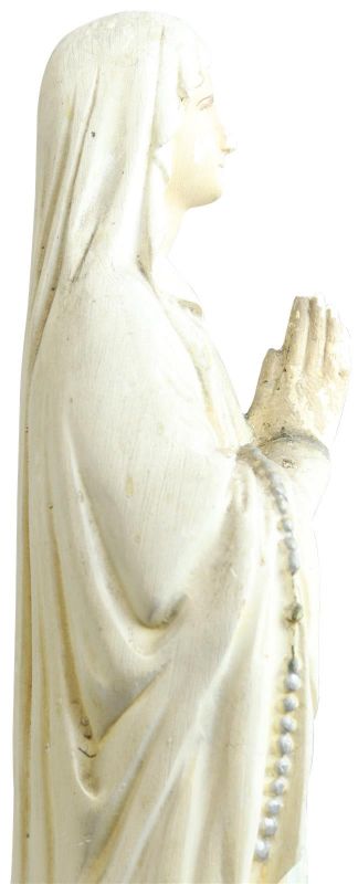 Statue Religious Madonna Our Lady Notre Dame Mary of Lourdes Chalkware Sculpture