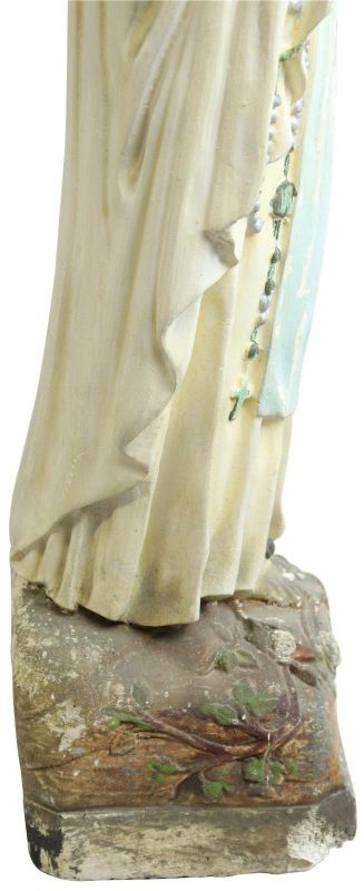 Statue Religious Madonna Our Lady Notre Dame Mary of Lourdes Chalkware Sculpture