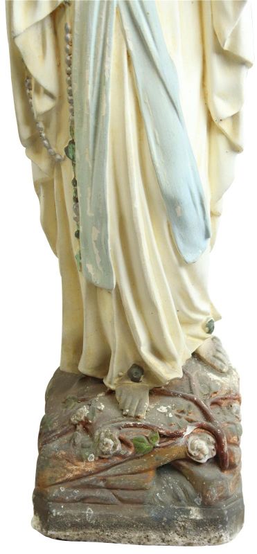 Statue Religious Madonna Our Lady Notre Dame Mary of Lourdes Chalkware Sculpture