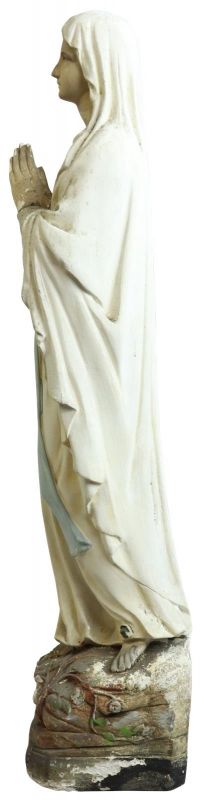 Statue Religious Madonna Our Lady Notre Dame Mary of Lourdes Chalkware Sculpture