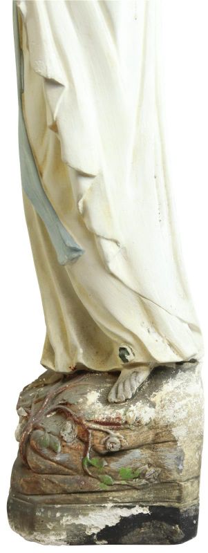 Statue Religious Madonna Our Lady Notre Dame Mary of Lourdes Chalkware Sculpture