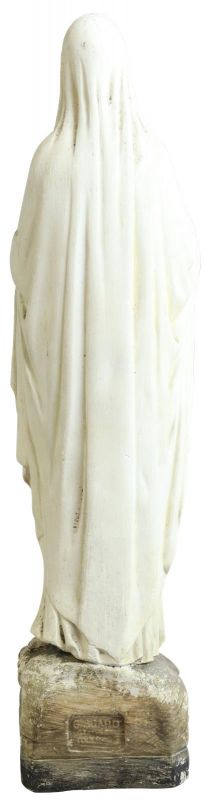 Statue Religious Madonna Our Lady Notre Dame Mary of Lourdes Chalkware Sculpture