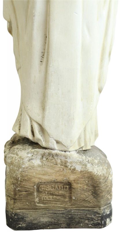 Statue Religious Madonna Our Lady Notre Dame Mary of Lourdes Chalkware Sculpture