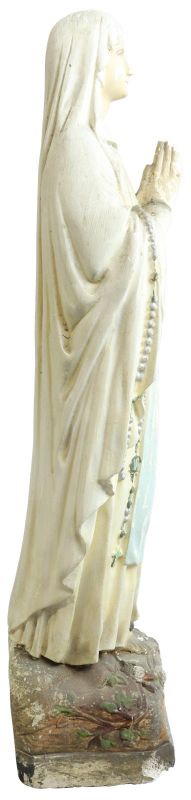 Statue Religious Madonna Our Lady Notre Dame Mary of Lourdes Chalkware Sculpture
