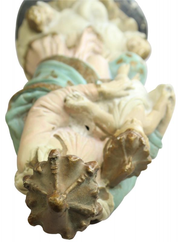 Sculpture Statue Madonna Our Lady of Victory Religious Antique French Chalkware